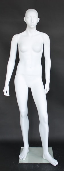 Matte White Facial Feature Female Mannequin  5'4" Teenage