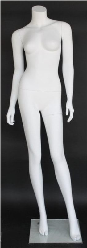 Matte White 5' 4" Headless Female Mannequin - Angled Pose