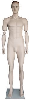 Realistic Flesh Tone Bendable Elbows Male Mannequin