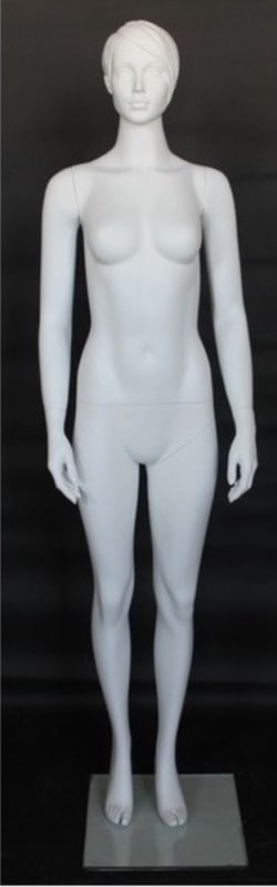 6 ft white fiberglass female mannequin full body retail display form for fashion clothing presentation