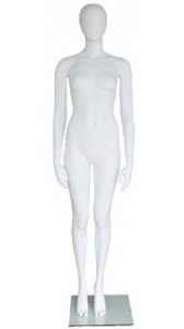 6' Matte White Fiberglass Female Egghead Mannequin
