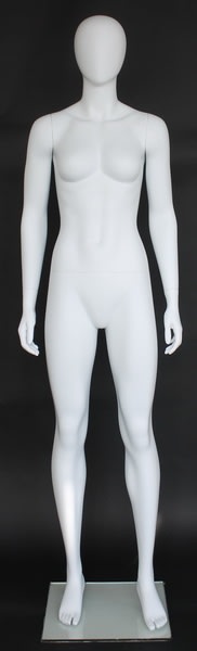 Matte White Female Egghead Mannequin 5'11" Height