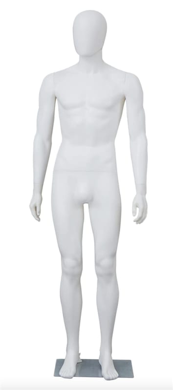 Unbreakable Male Egghead Mannequin in White