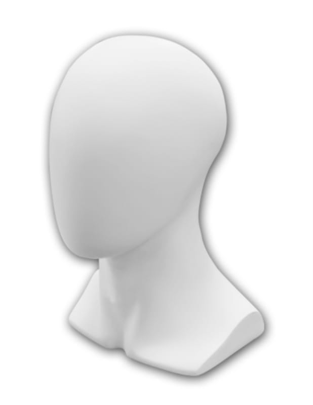 13.5 inch male display head in matte white for hats and scarves 13.5 inch male display head in matte white for hats and scarves