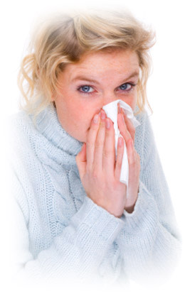 women with runny nose