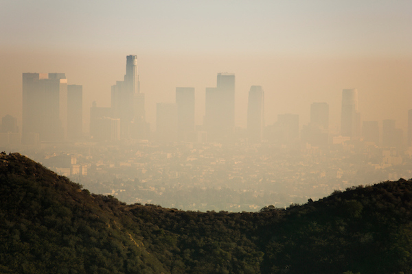 smog and ozone in city
