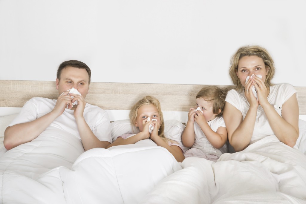 family suffering from fall allergies