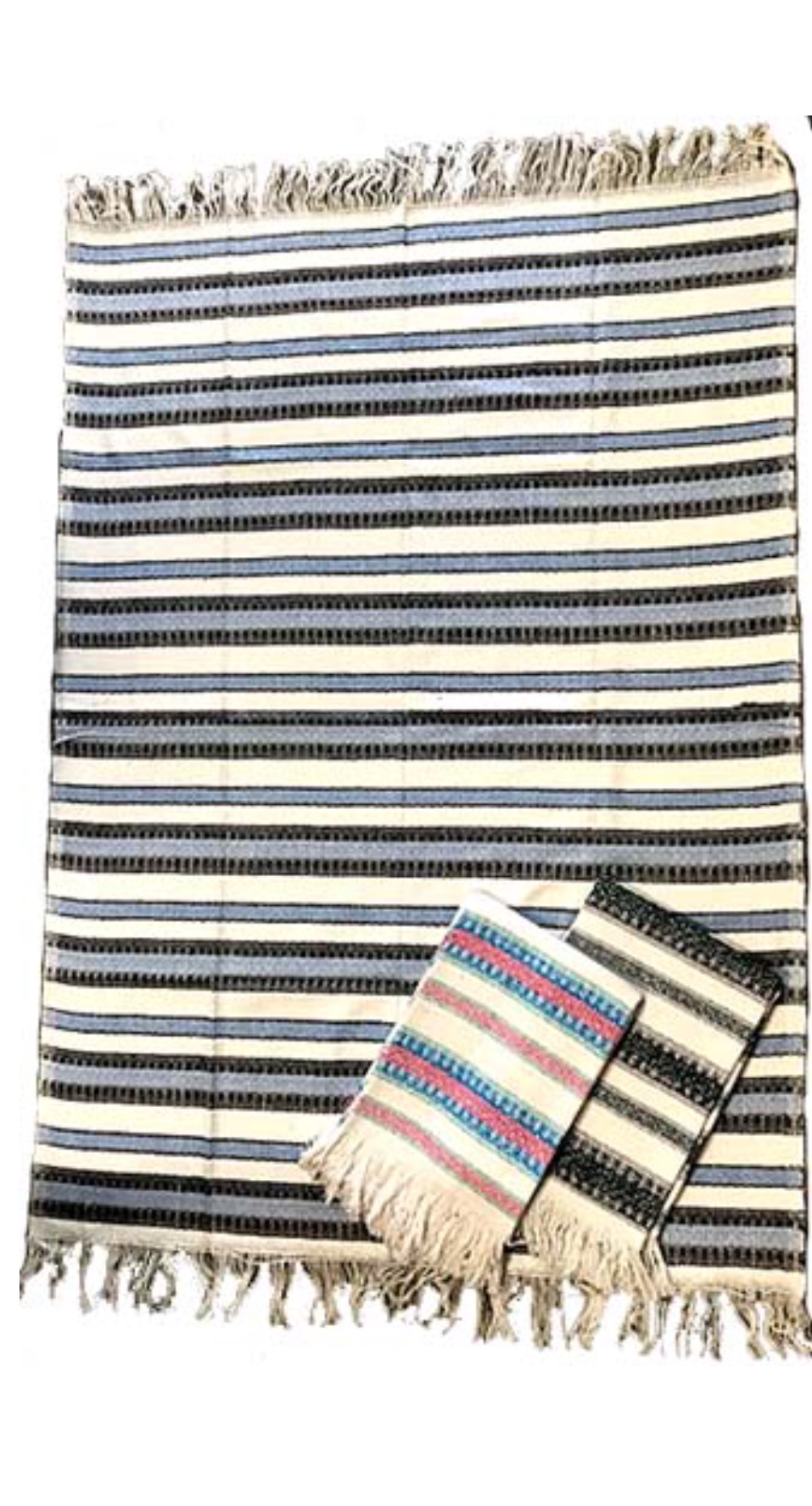 Diamond Weave Striped Beach Blanket