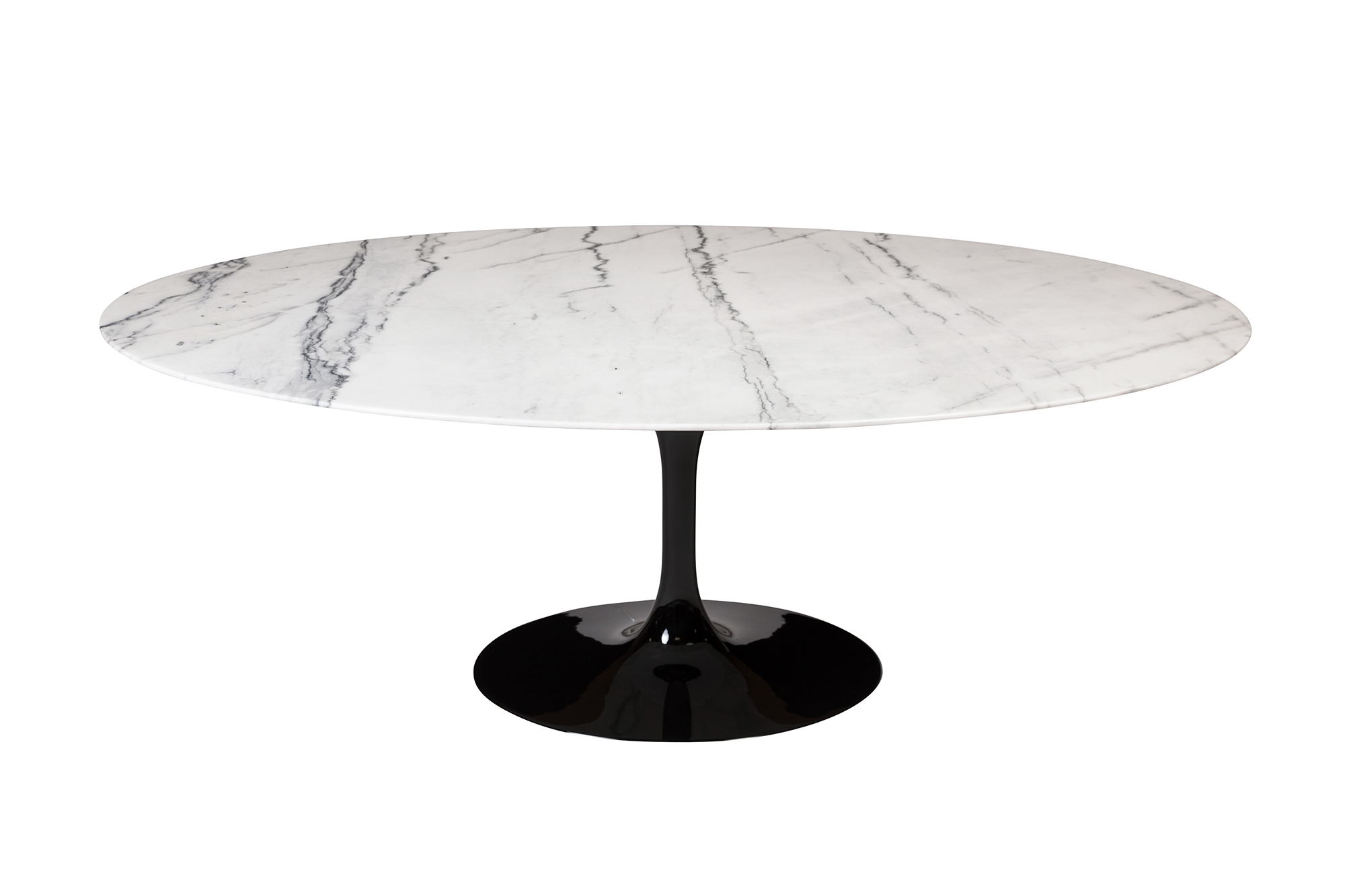 Saarinen Style Tulip Marble Dining Table, 77" Oval