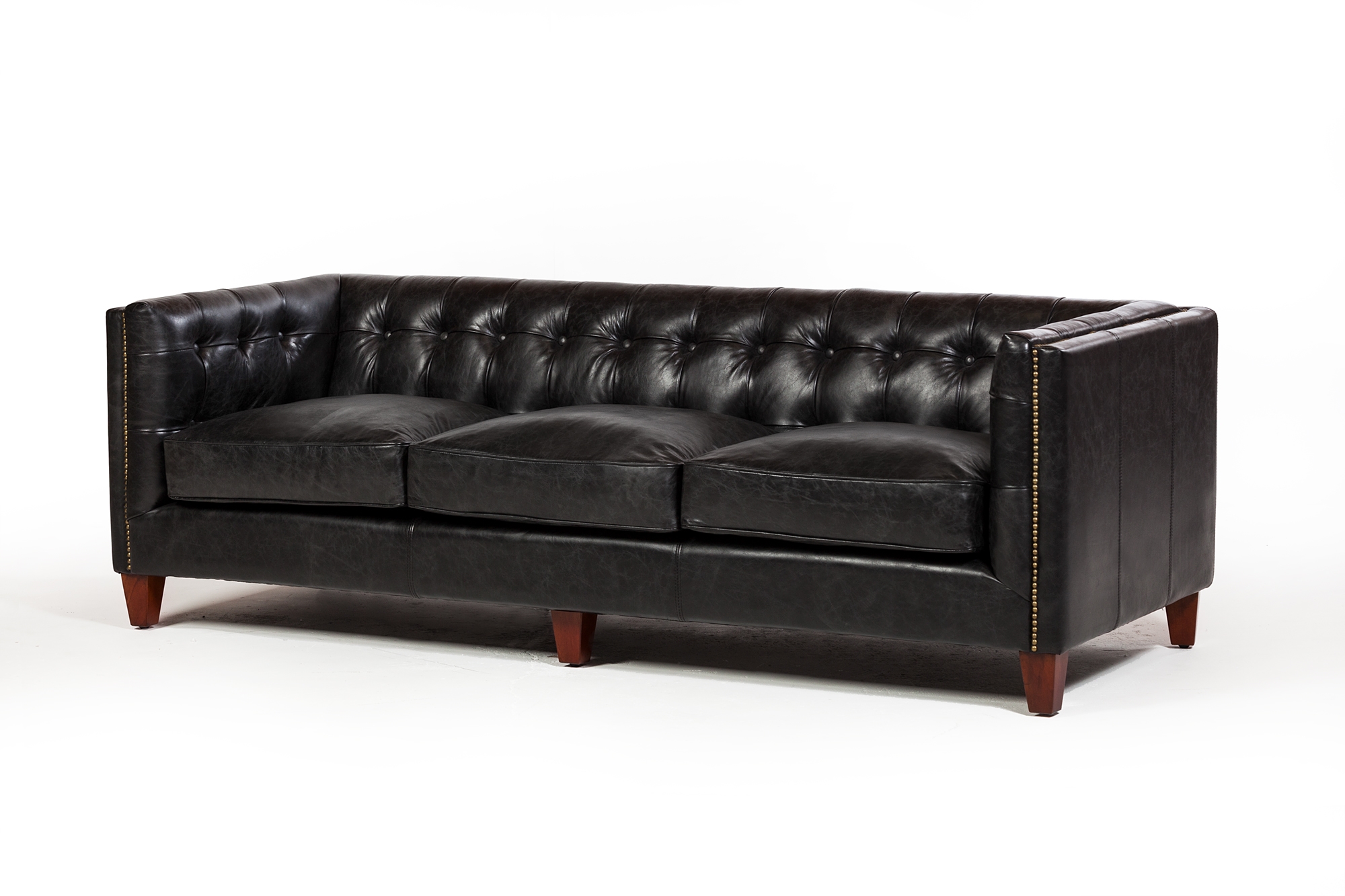 Capetown 3 Seater Sofa in Legacy Black Leather