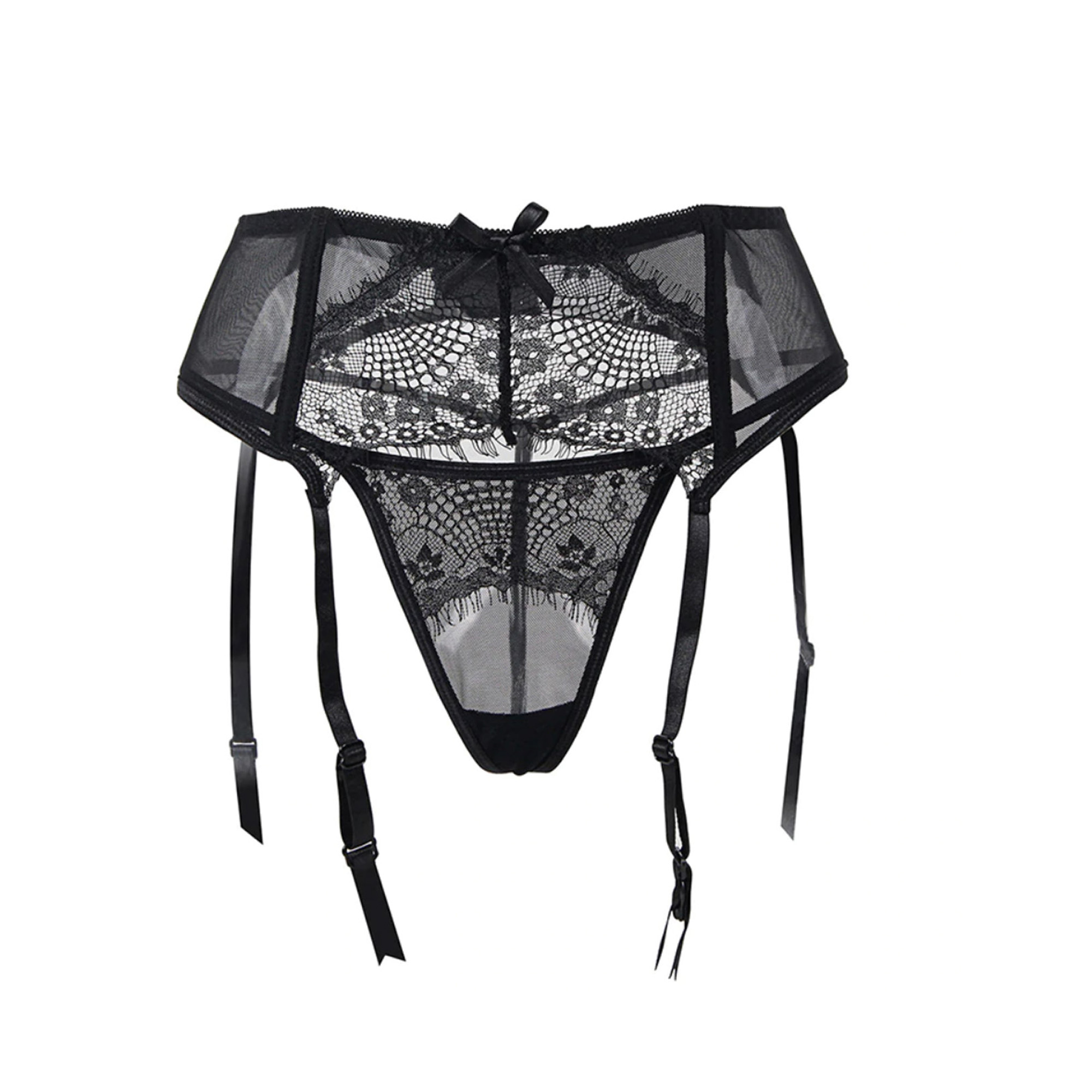 Women's Sexy Lace Garter Belt with Matching G-String Thong - Zay Outlet