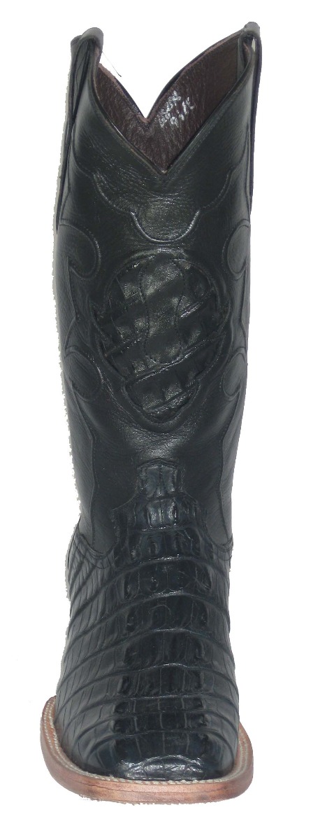 black gator skin boots