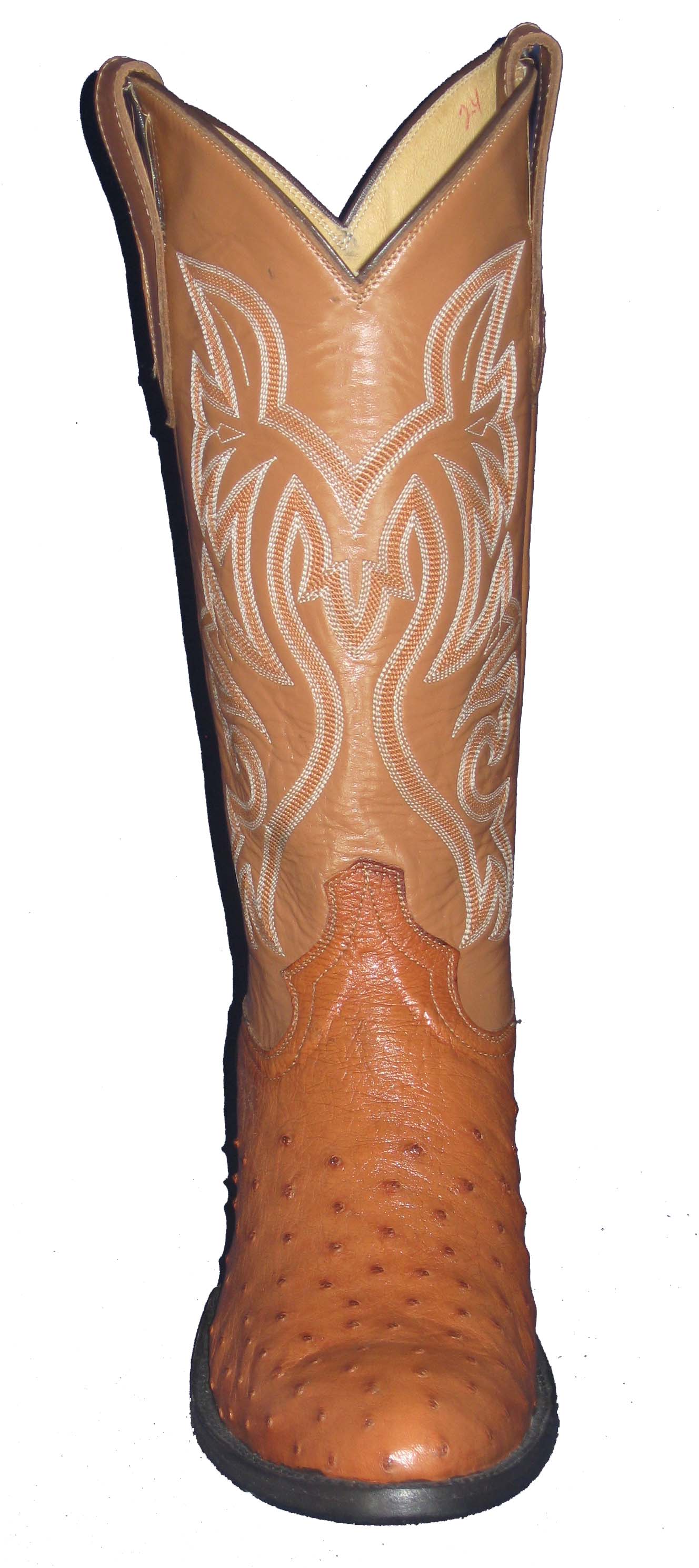 COWTOWN COGNAC OSTRICH PRINT BOOT