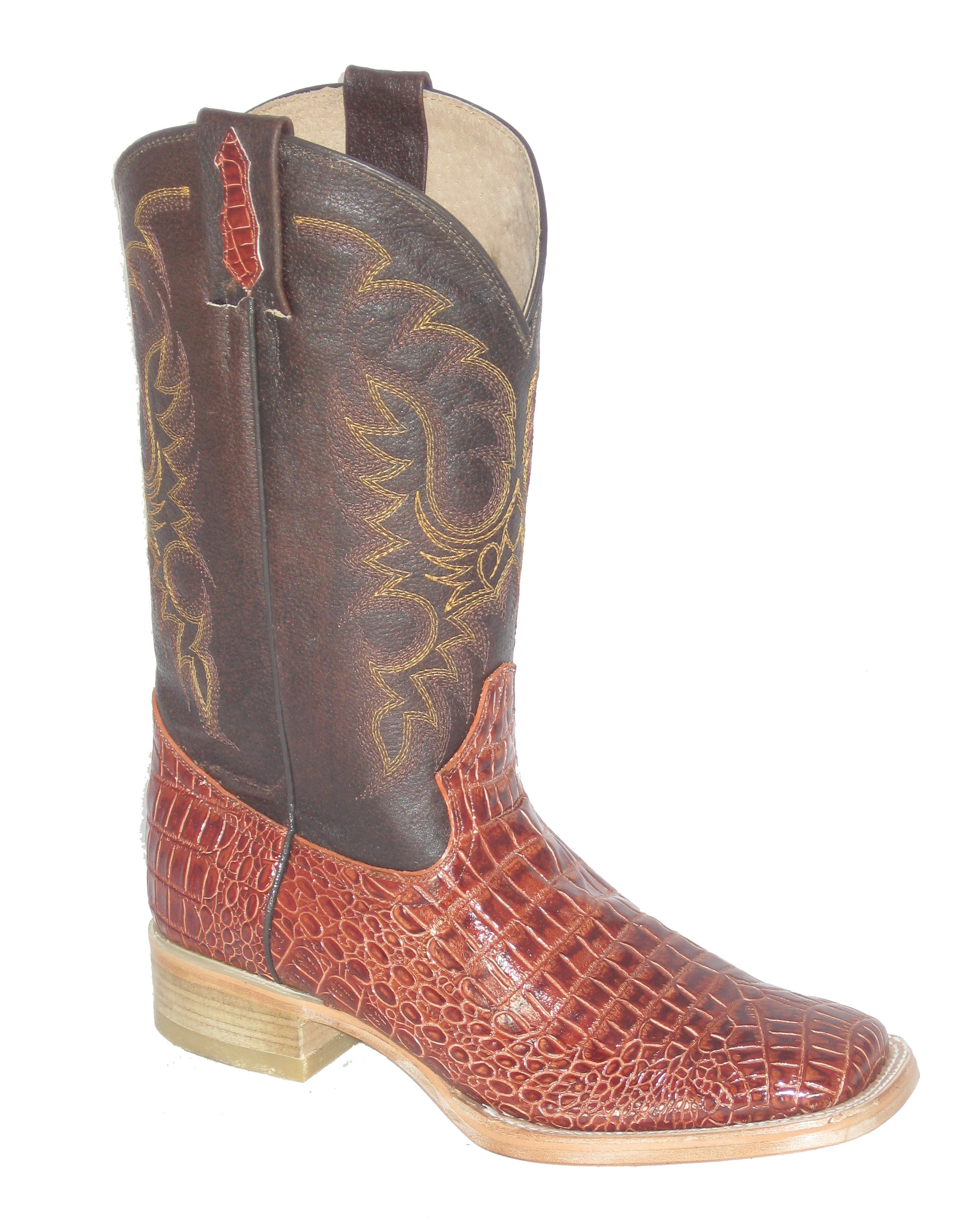 Cognac alligator store boots