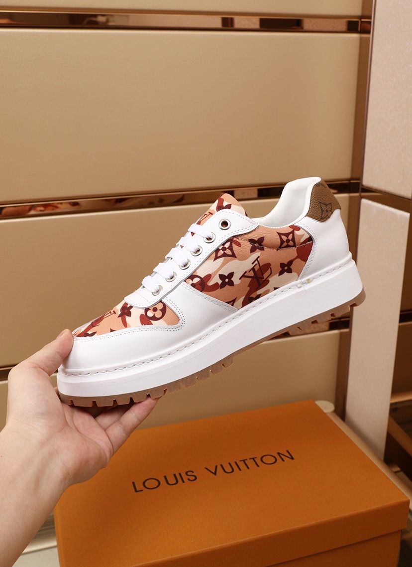 White & Brown Louis Vuitton Sneakers Size: 7.5-13 Gender: Men 2021 new  casual style men's shoes. This is a brand new seasonal design with perfect  workmanship to create cabinet quality. These Louis