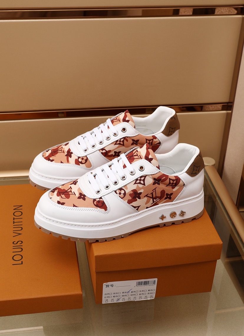 White & Brown Louis Vuitton Sneakers Size: 7.5-13 Gender: Men 2021 new  casual style men's shoes. This is a brand new seasonal design with perfect  workmanship to create cabinet quality. These Louis