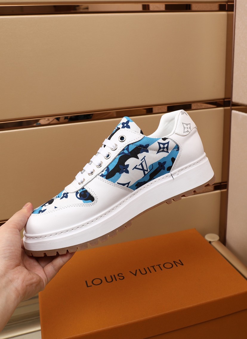 Louis Vuitton Mens Sneakers 2022 Ss, Blue, 7.5+35000