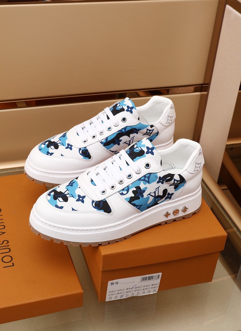 Louis Vuitton Mens Sneakers 2022 Ss, Blue, 7.5+35000