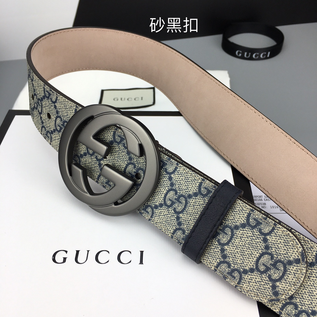 Gucci `Gg Supreme` Belt With G Buckle in White for Men