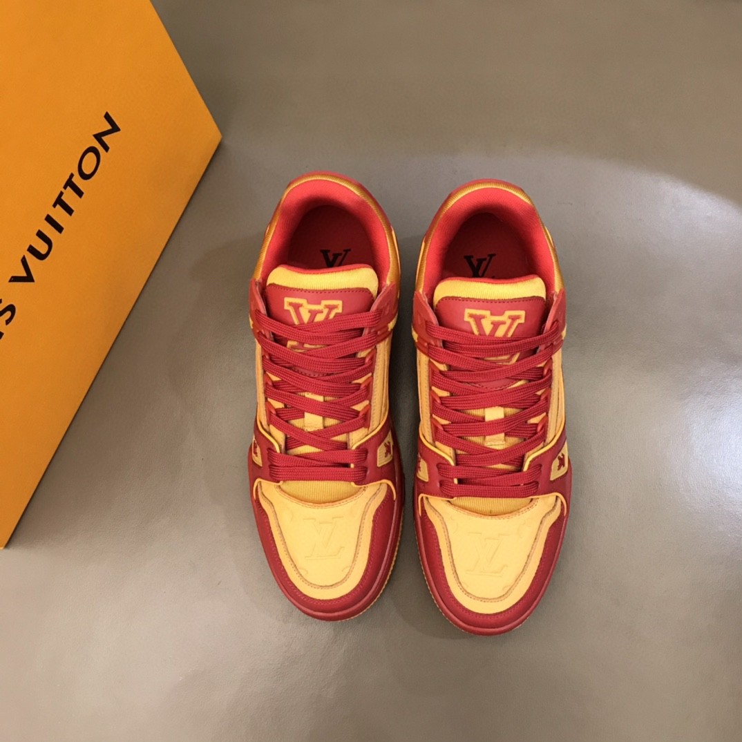Louis Vuitton / Low Cut Sneakers / 35 / Red / Leather ref.485701 - Joli  Closet