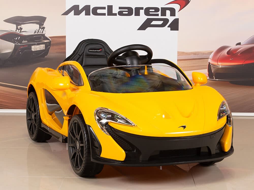 12v Mclaren Yellow Ride On Car With Parent Remote And Butterfly Doors
