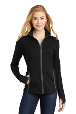 Sport-Tek® Ladies Sport-Wick® Stretch Contrast Full-Zip Jacket