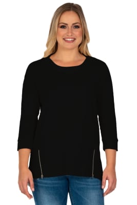 High Low Tunic Top with Side Zips