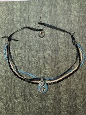 Bead on a Ribbon // Brown and Turquoise Ribbon Necklace // Women's Beaded Boho Inspired Jewelry // Gifts for Mom or Daughter // Simple Statement