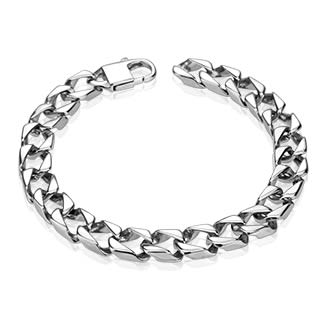 Men's 316L Stainless Steel Curb Link Chain Bracelet - 9 mm