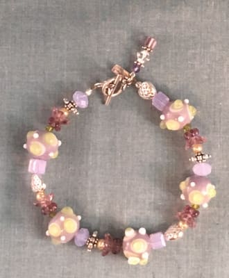 Walk in the Violets // Chunky Purple and Pink Statement Beaded Bracelet // Crystal Beads // Gift for Mother, Sister, Daughter // Birthday