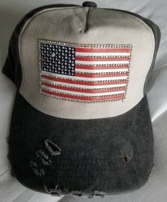 USA American Flag Embellished Baseball Cap for Men Women,  Adjustable Cotton