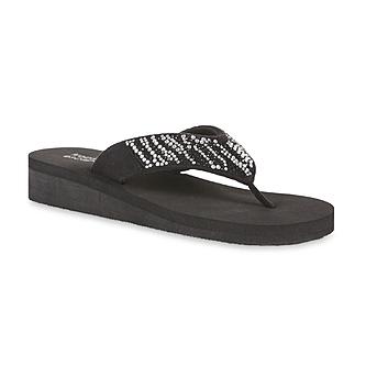 Tropical Escape Women's Boca 2 Wedge Thong Sandal - Black