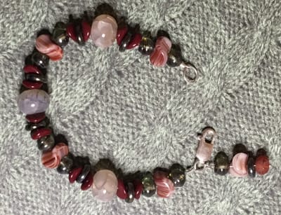 Crimson Statement // Red and Silver Beaded Bracelet // Women's Bohemian Jewelry