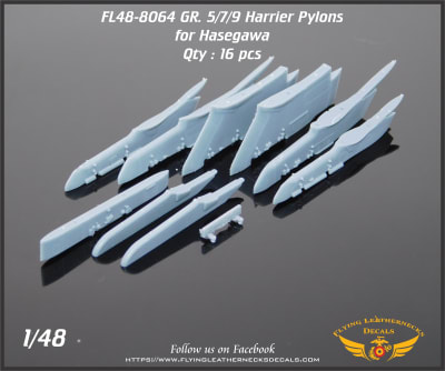 FL48-8064 Harrier GR.5/7/9 Weapons Pylons for Hasegawa