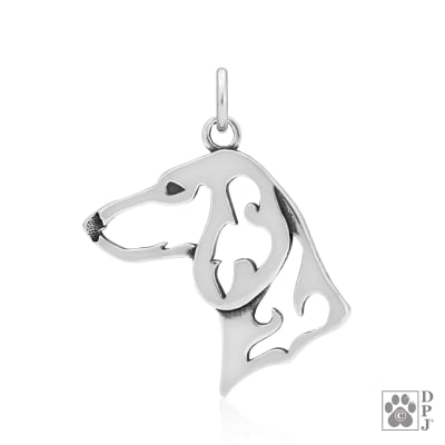 Dazzling Paws S/S Dachshund Smooth Coat Pendant, Head