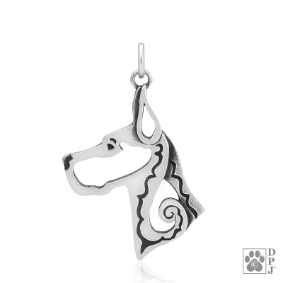 Dazzling Paws S/S Great Dane Cropped Ears Pendant,  Head