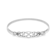Bracelet - 3mm wide bangle features celtic design hook closure