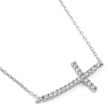 Cross Necklace-Sterling Silver .925 CZ