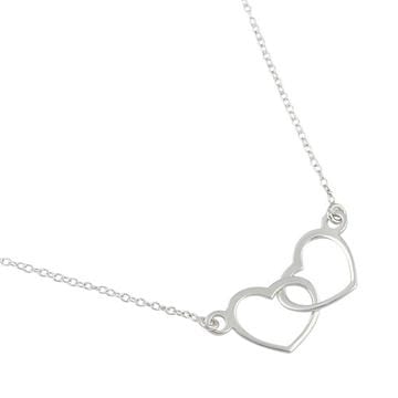 Necklace-Double Hearts Design-Sterling Silver .925