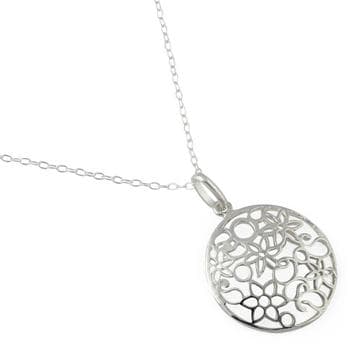 Necklace-Flower Design-Sterling Silver .925