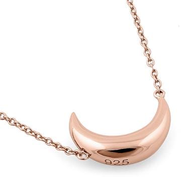 Necklace-Half Moon Design-14k Rose Gold Plating-Sterling Silver .925