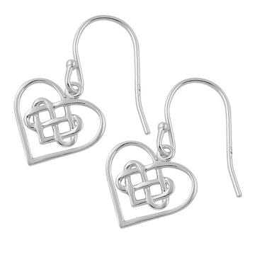 Earrings Heart Knot Sterling Silver .925