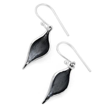 Earrings Pea Oxidized Design Sterling Silver .925