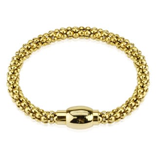 Gold IP Hollow Bubble Chain Link 316L Stainless Steel Bracelet