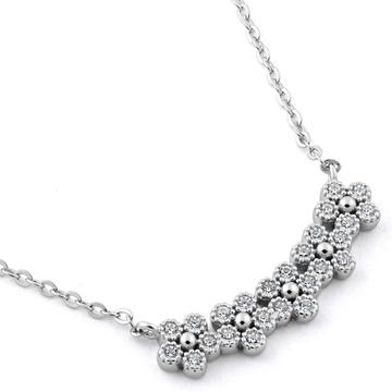 Flower Necklace with CZ Sterling Silver .925
