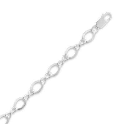 7" Polished Figure 8 Infinity Charm Bracelet