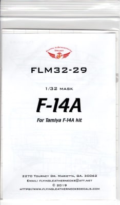 FLM32-29 F-14A Canopy/Wheel mask for Tamiya