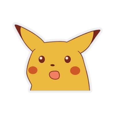 Surprised Pikachu Shocked Face Meme Sticker