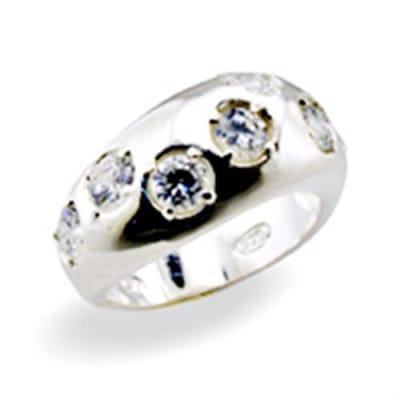 .925 S/S CZ Dome Ring