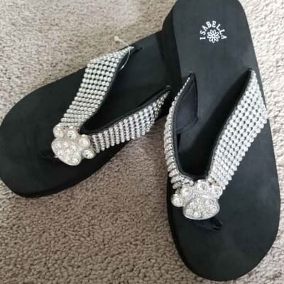 Isabella PawPrint Rhinestone Flipflop